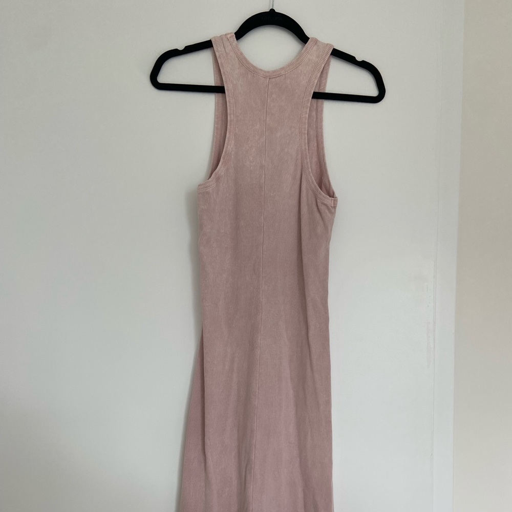 Young, fabulous and broke pink casual tank dress midi